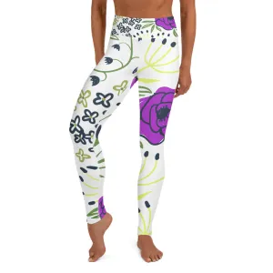 Aisha - Purple And Yellow Flower Legging