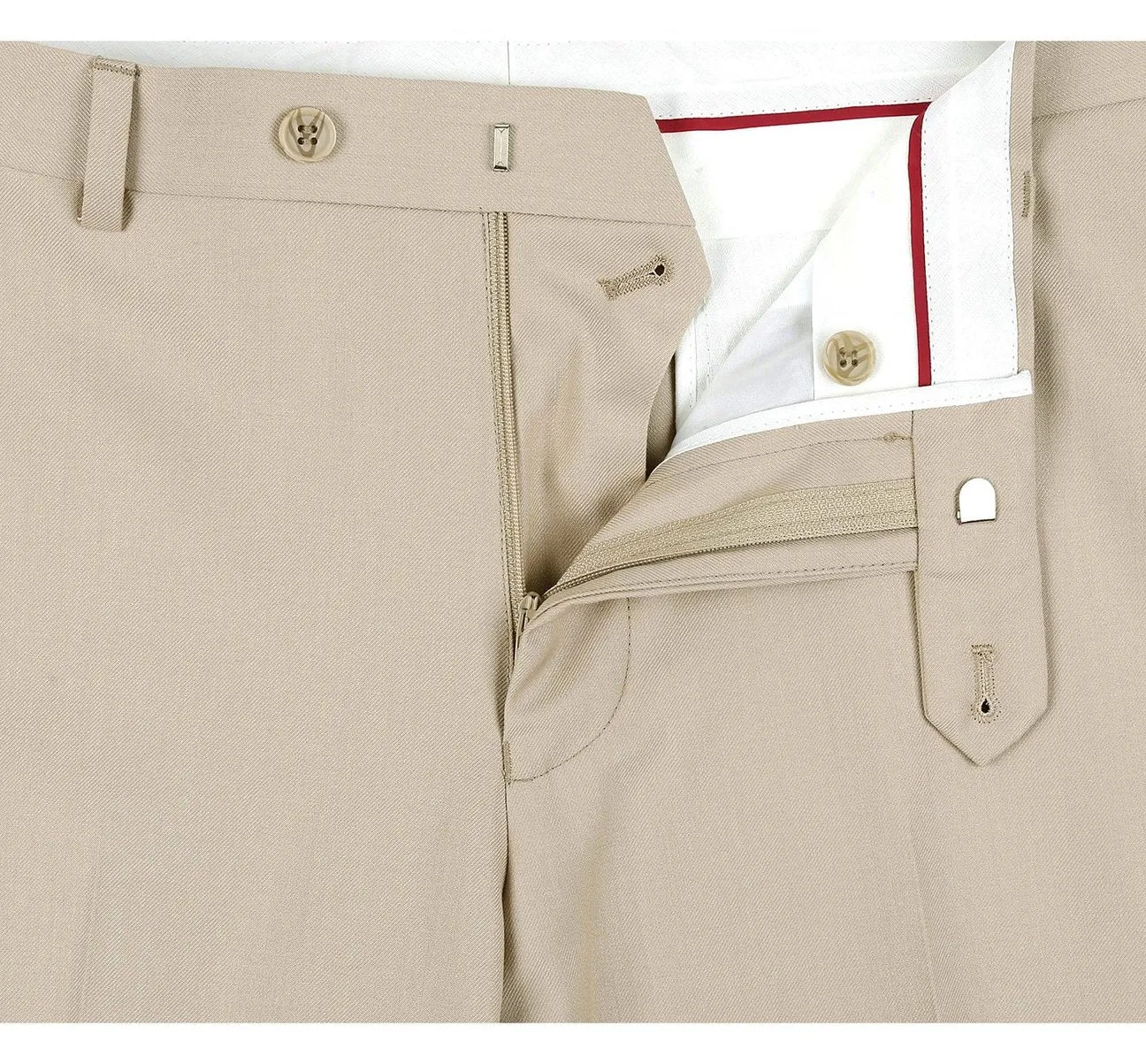 Alessandro Vitello by Renoir Beige Slim Fit Flat Front Suit Separate Pants 201-3