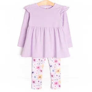 All Around Floral Legging Set, Purple