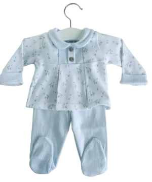 Babidu Roble Little Ducks 2-Piece Babygrow - Sky Blue