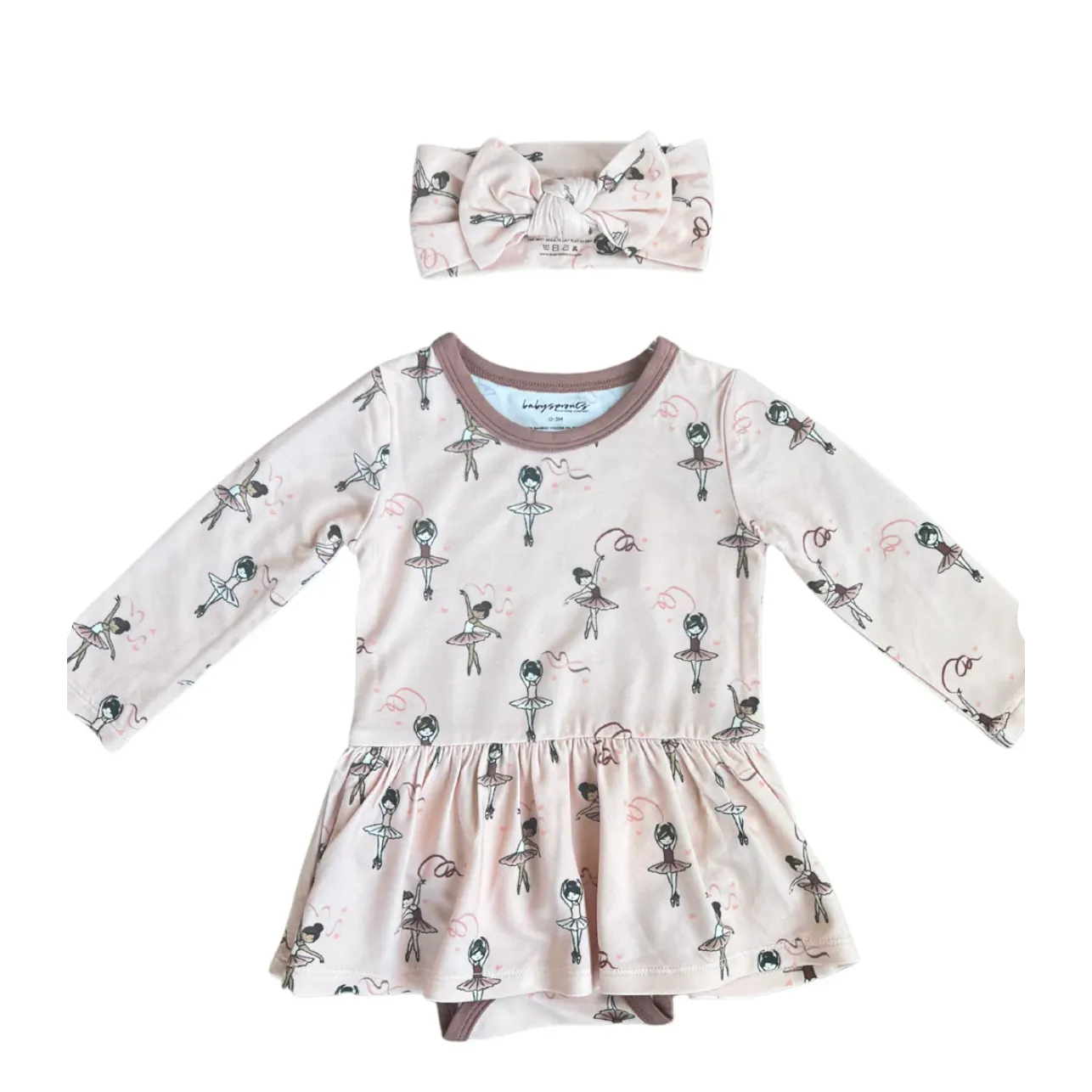 Baby Sprouts Ruffle Bodysuit Dress w/Headband