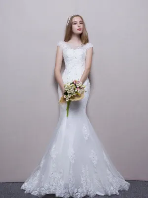 Beading Lace-Up Mermaid Wedding Dress