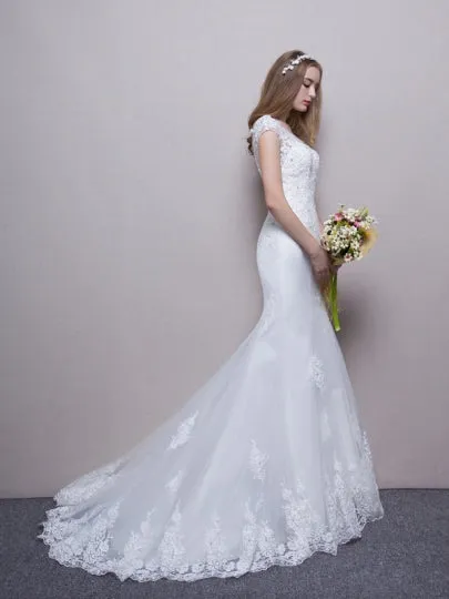 Beading Lace-Up Mermaid Wedding Dress