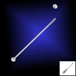 Beads storage bar STAINLESS STEEL  /- 4" silver | metal large hole | screwable ends