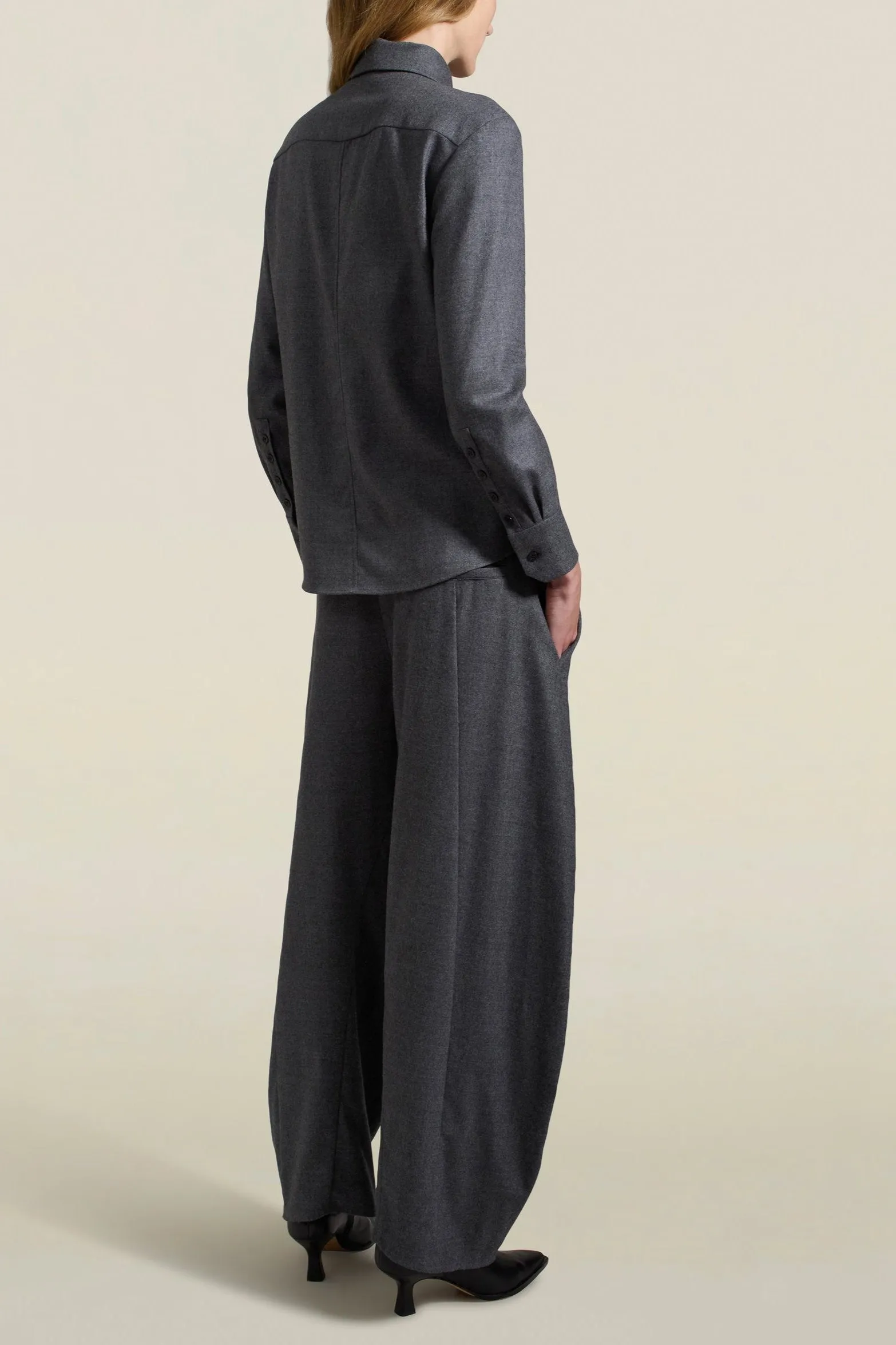 Billie Tie Blouse, Heather Grey