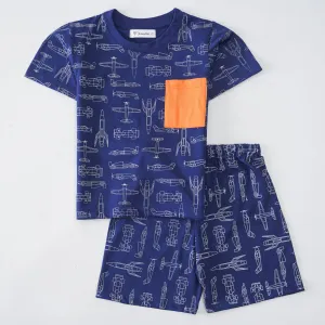 Boys Half Sleeves 2 Piece Suit (8285)