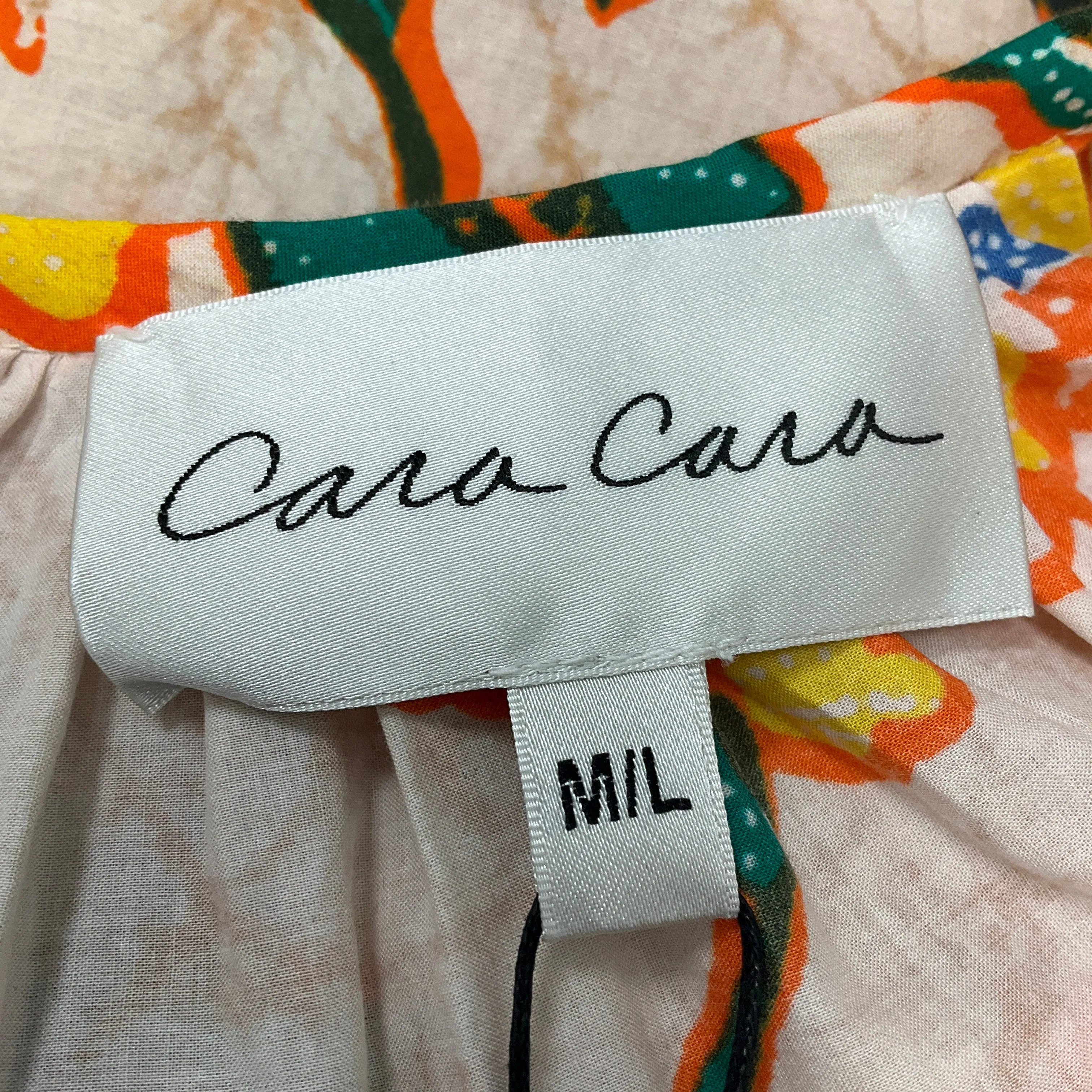 Cara Cara Beige / Orange Multi Turtledove Dodo Bird Border Simone Dress