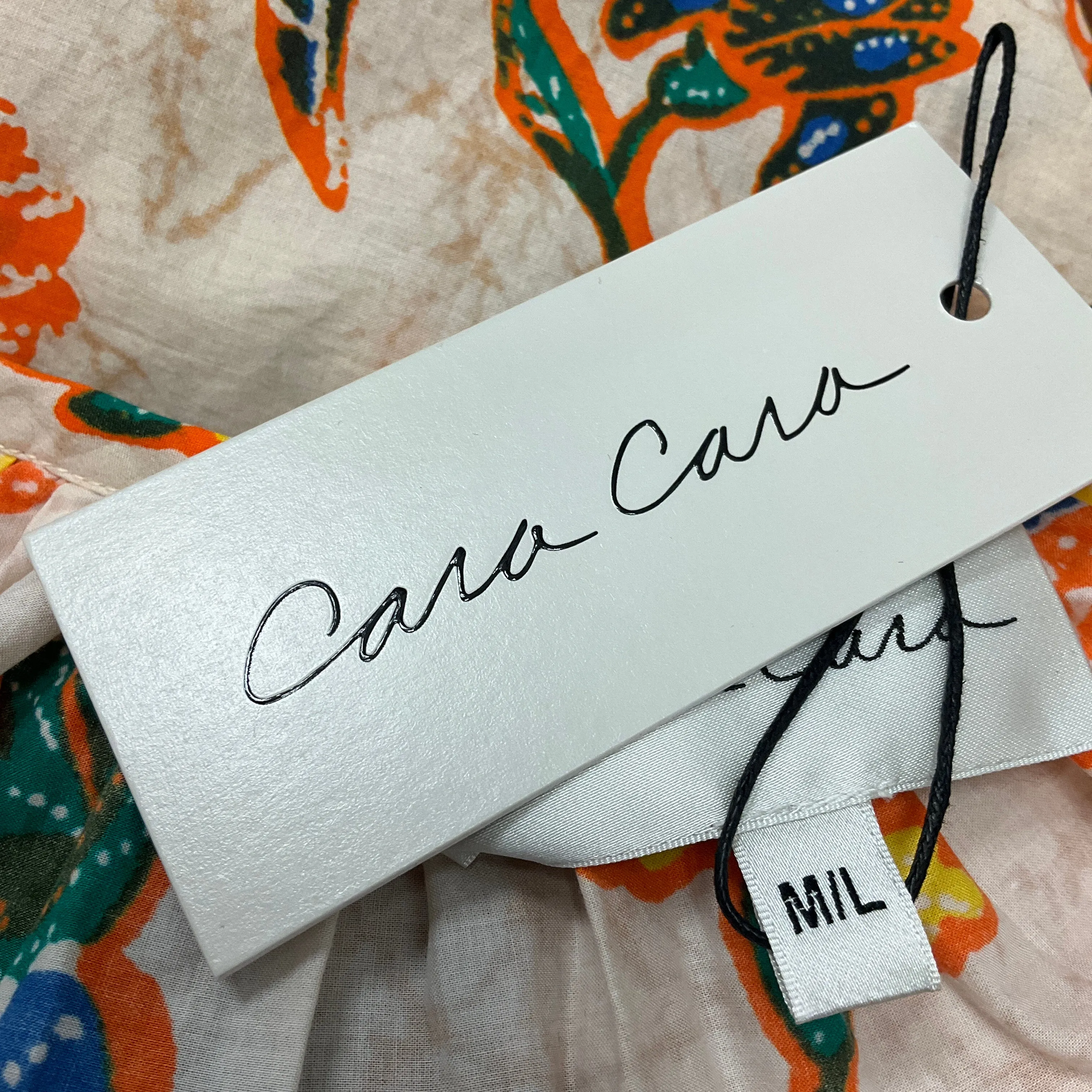 Cara Cara Beige / Orange Multi Turtledove Dodo Bird Border Simone Dress