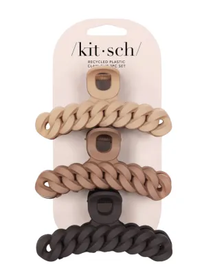 Chain Claw Clip 3pc Set - Neutral