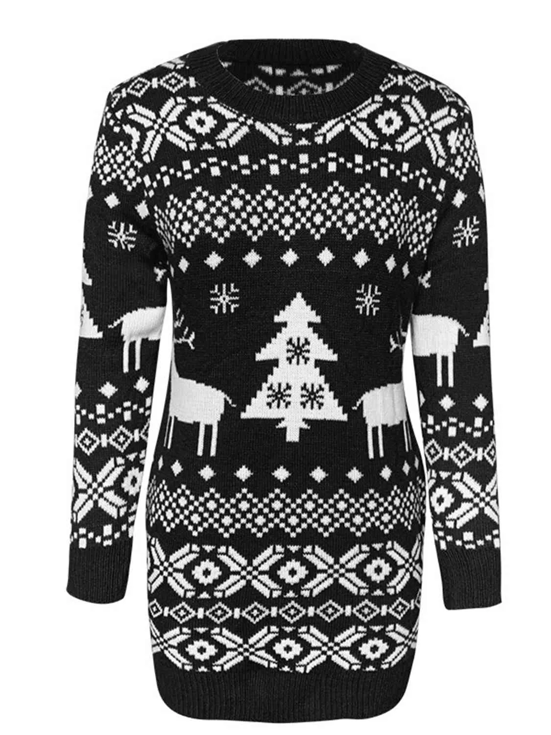 Christmas Element Long Length Sweater (3 Colors)