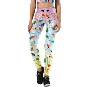 Christmas Light Party Leggings - Xl