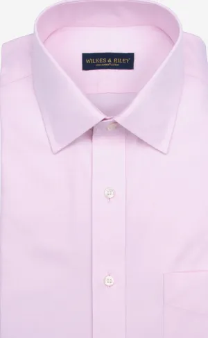 Classic Fit Pink Solid Spread Collar Supima® Cotton Non-Iron Pinpoint Oxford Dress Shirt (B/T)