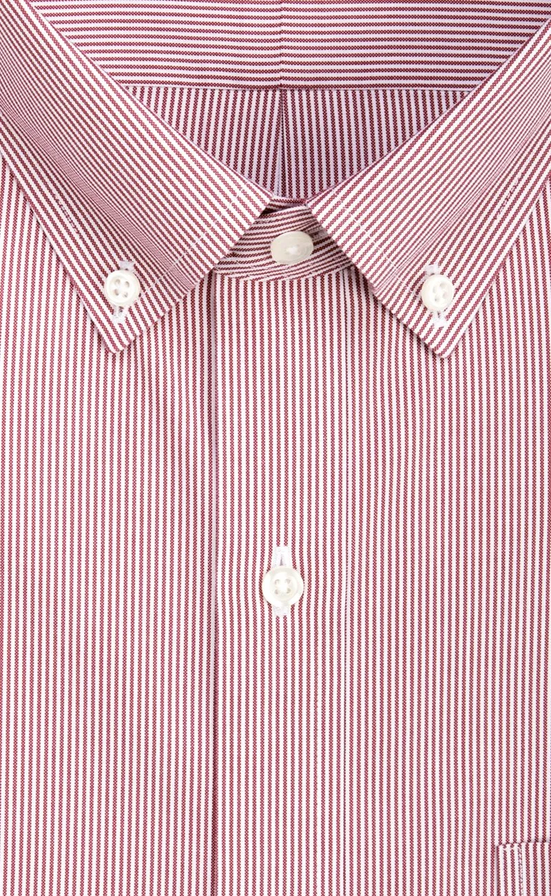 Classic Fit Red Fine Line Button-Down Collar Supima® Cotton Non-Iron Pinpoint Oxford Dress Shirt (B/T)