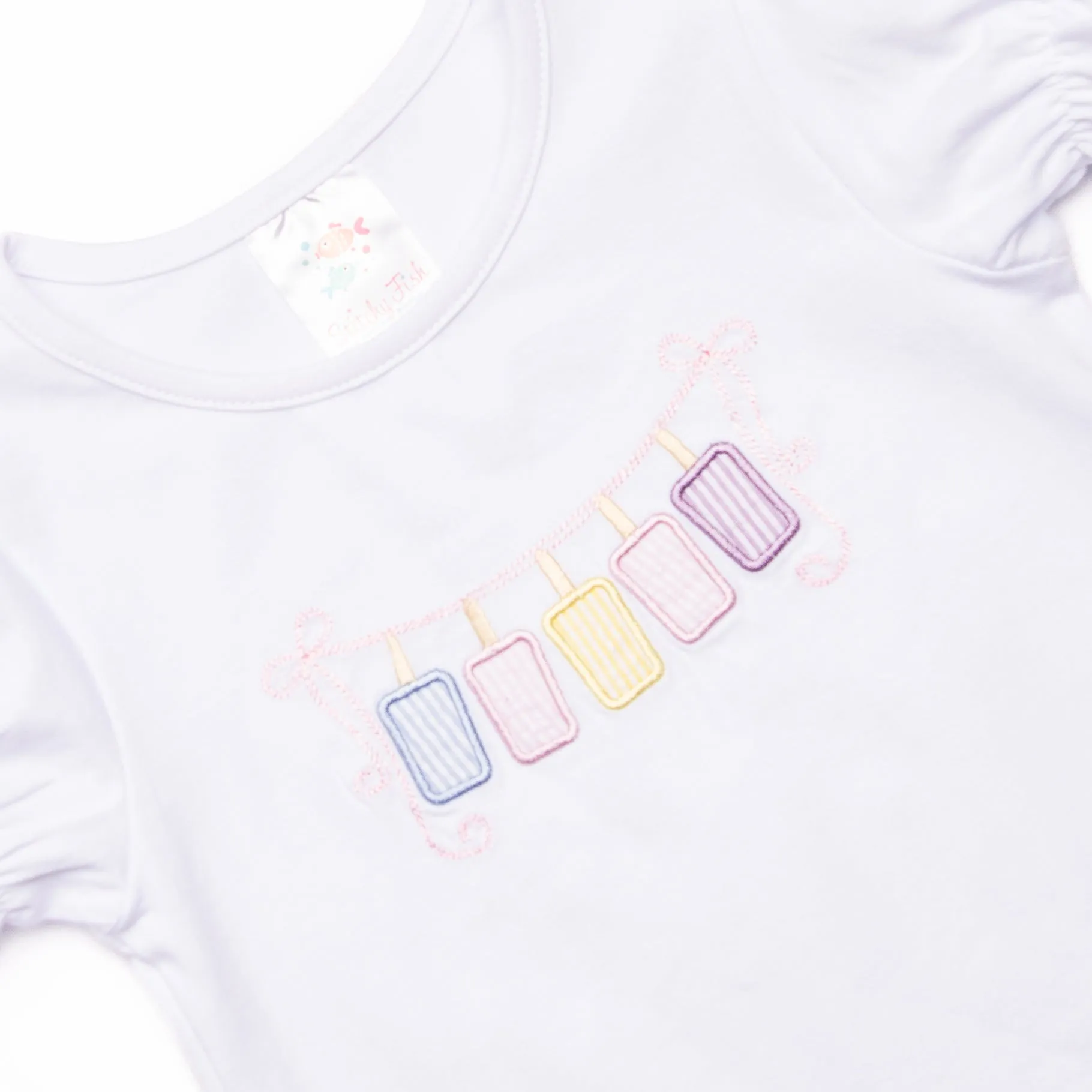 Cool Down Cutie Applique Ruffle Short Set, Pink