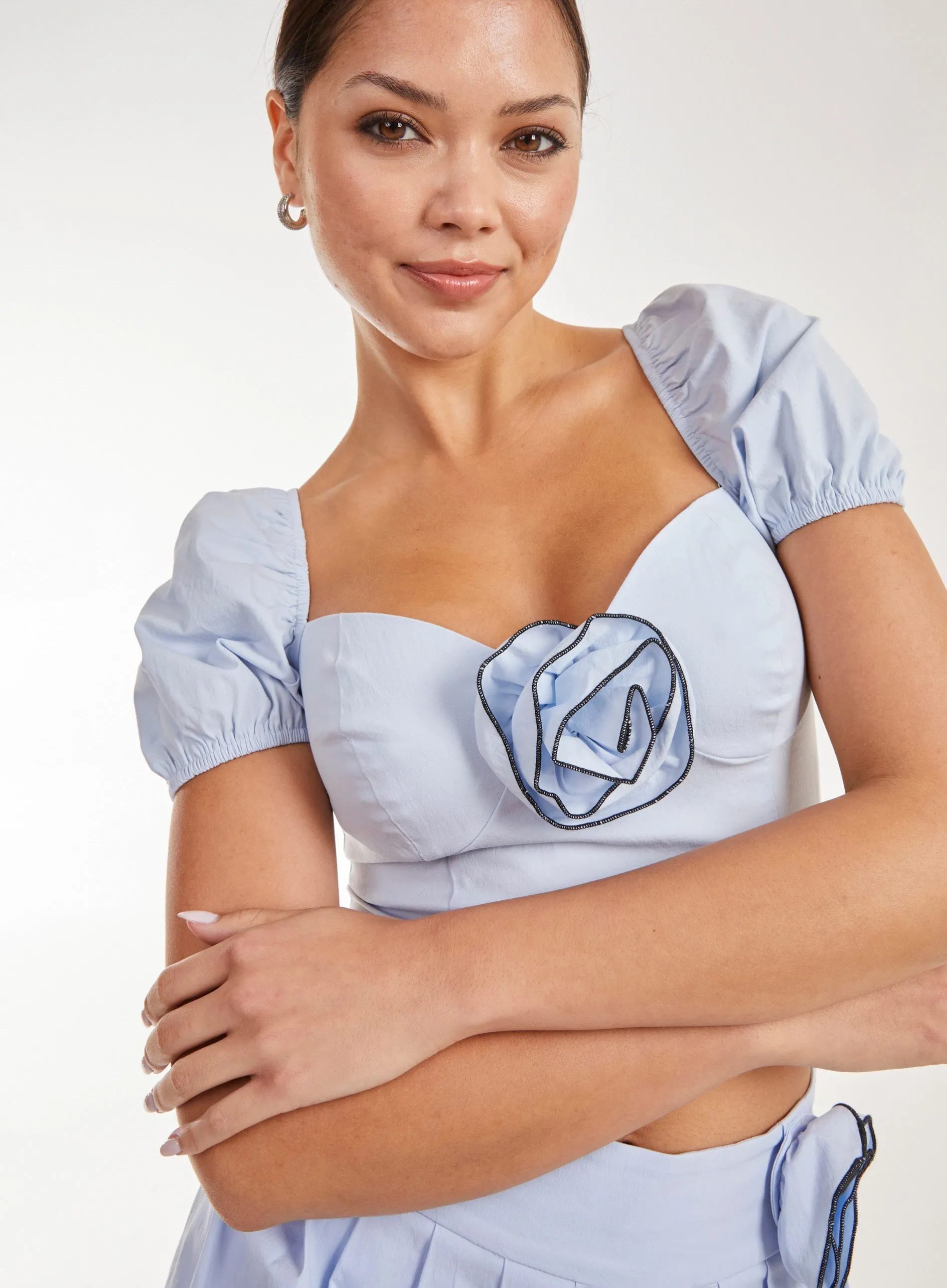 Corsage Puff Sleeve Top