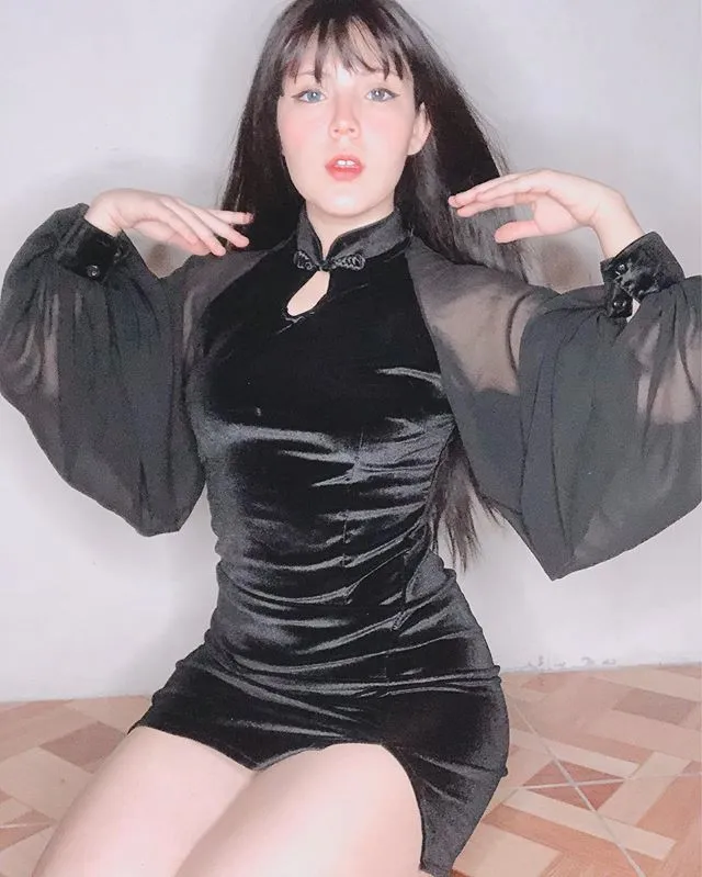 Dark cheongsam dress KF90402