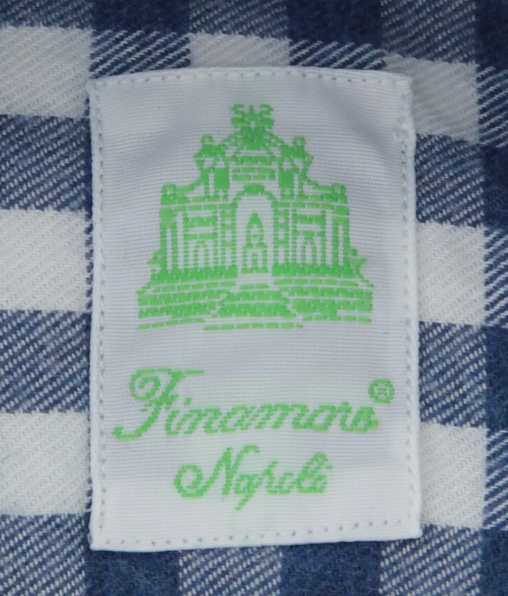 Finamore Napoli Blue Flannel Shirt - Extra Slim