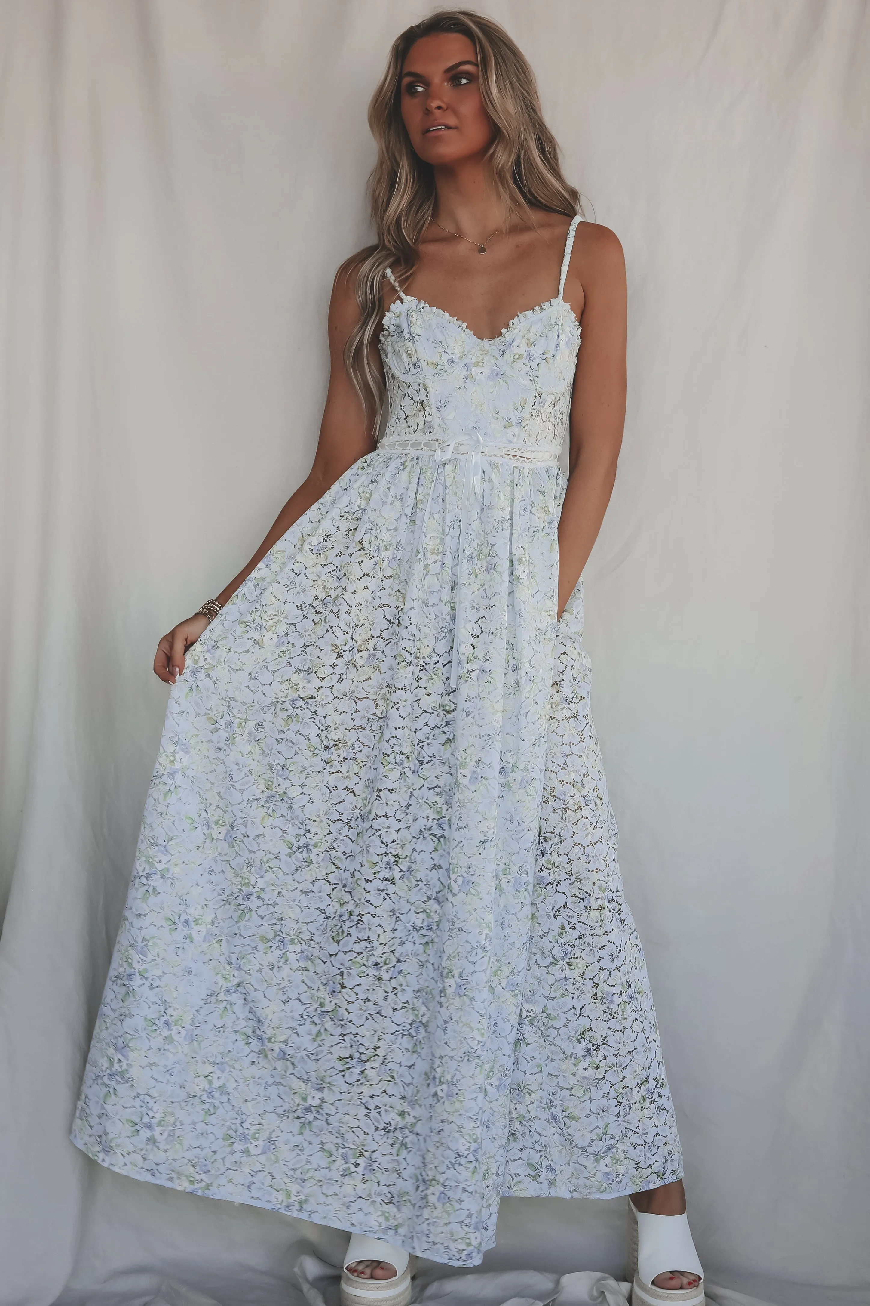 FOR LOVE & LEMONS DRESS Cecelia Lace Maxi Dress