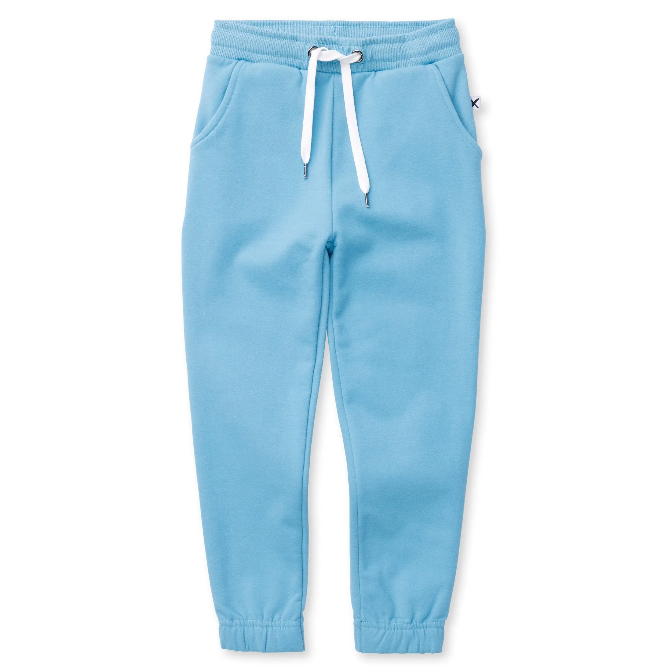 Furry Gathered Cuff Trackies - Light Aqua