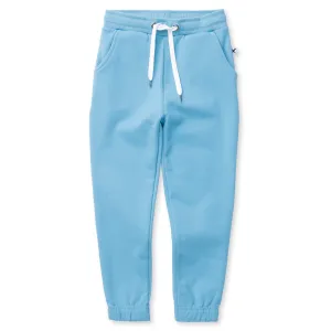 Furry Gathered Cuff Trackies - Light Aqua