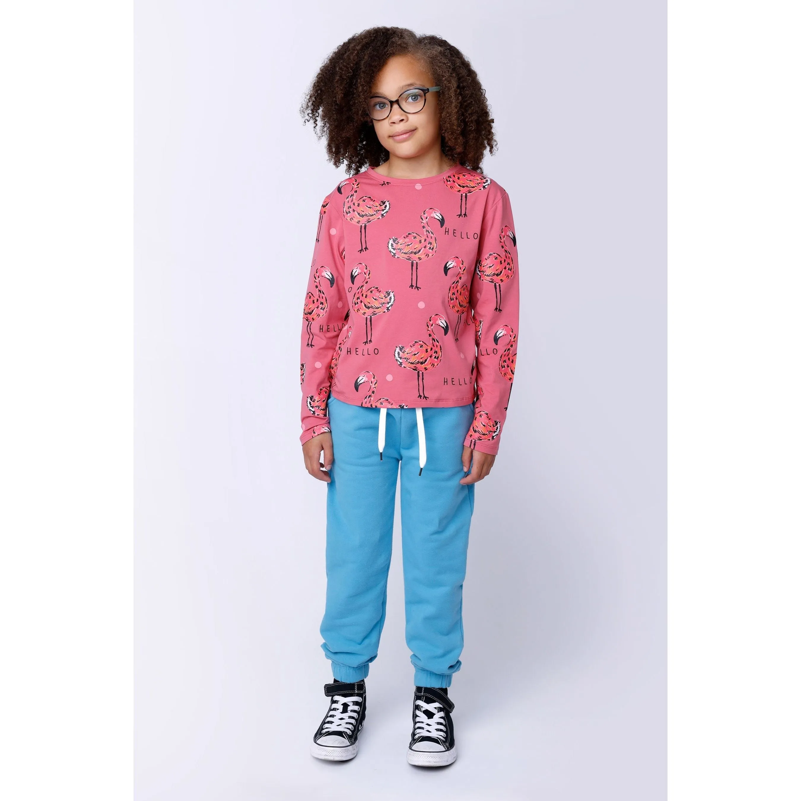 Furry Gathered Cuff Trackies - Light Aqua