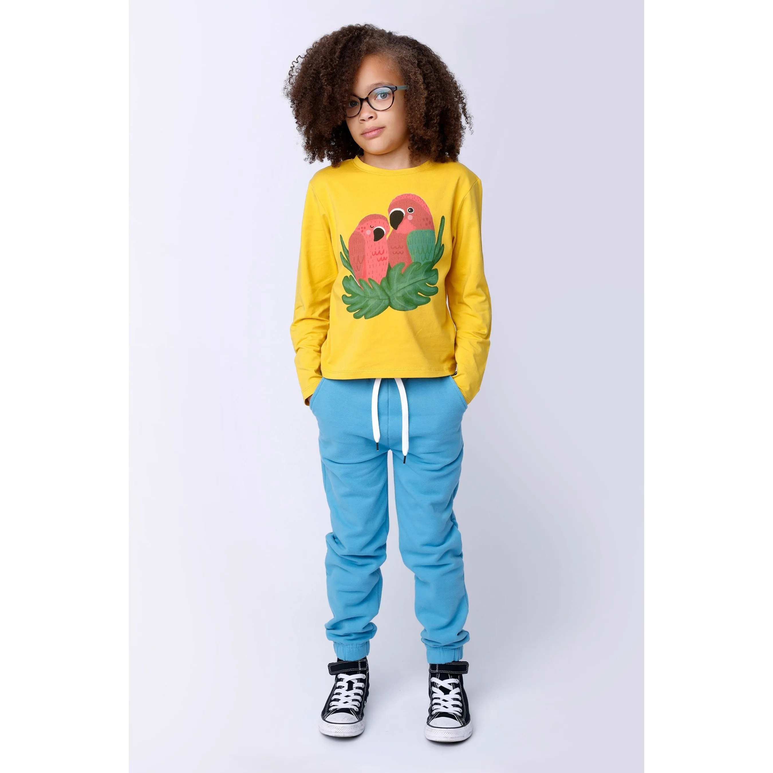 Furry Gathered Cuff Trackies - Light Aqua