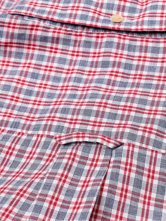 GANT Cardinal Red Windblown Oxford Check Slim Button Down Shirt 3016432 Size M