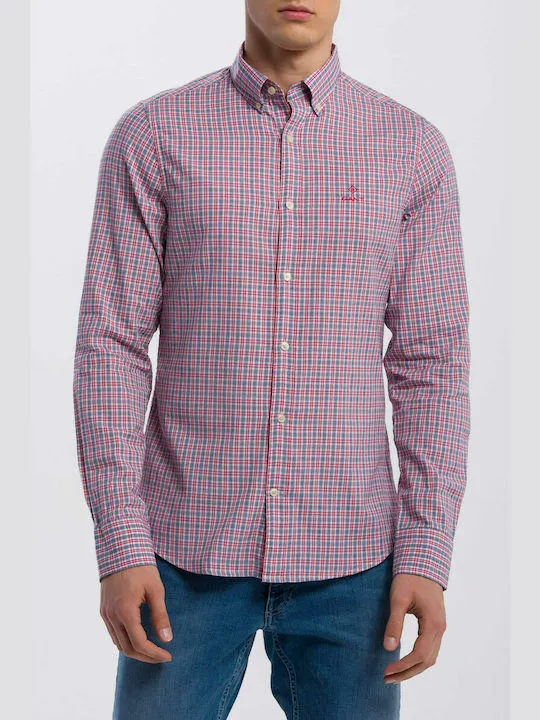 GANT Cardinal Red Windblown Oxford Check Slim Button Down Shirt 3016432 Size M