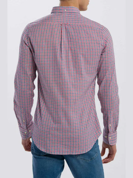 GANT Cardinal Red Windblown Oxford Check Slim Button Down Shirt 3016432 Size M