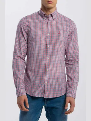 GANT Cardinal Red Windblown Oxford Check Slim Button Down Shirt 3016432 Size M