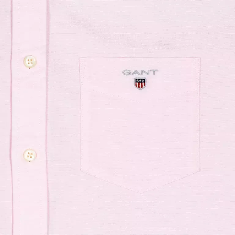 GANT Men's Light Pink Short Sleeve Oxford Button Down Shirt Size M NWT