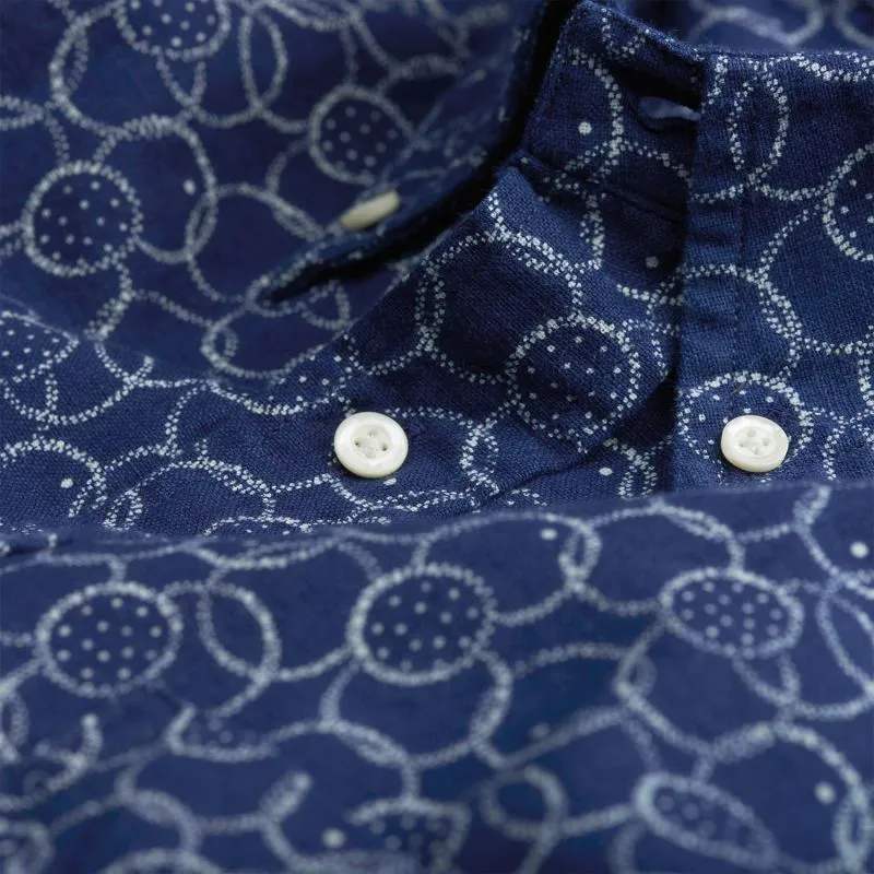 GANT RUGGER Men's Printed Indigo Oxford Shirt 342390 Size M $145 NWT