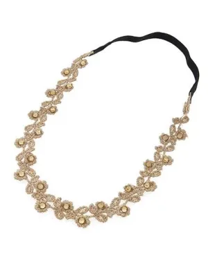Gold Floral Lace Headband