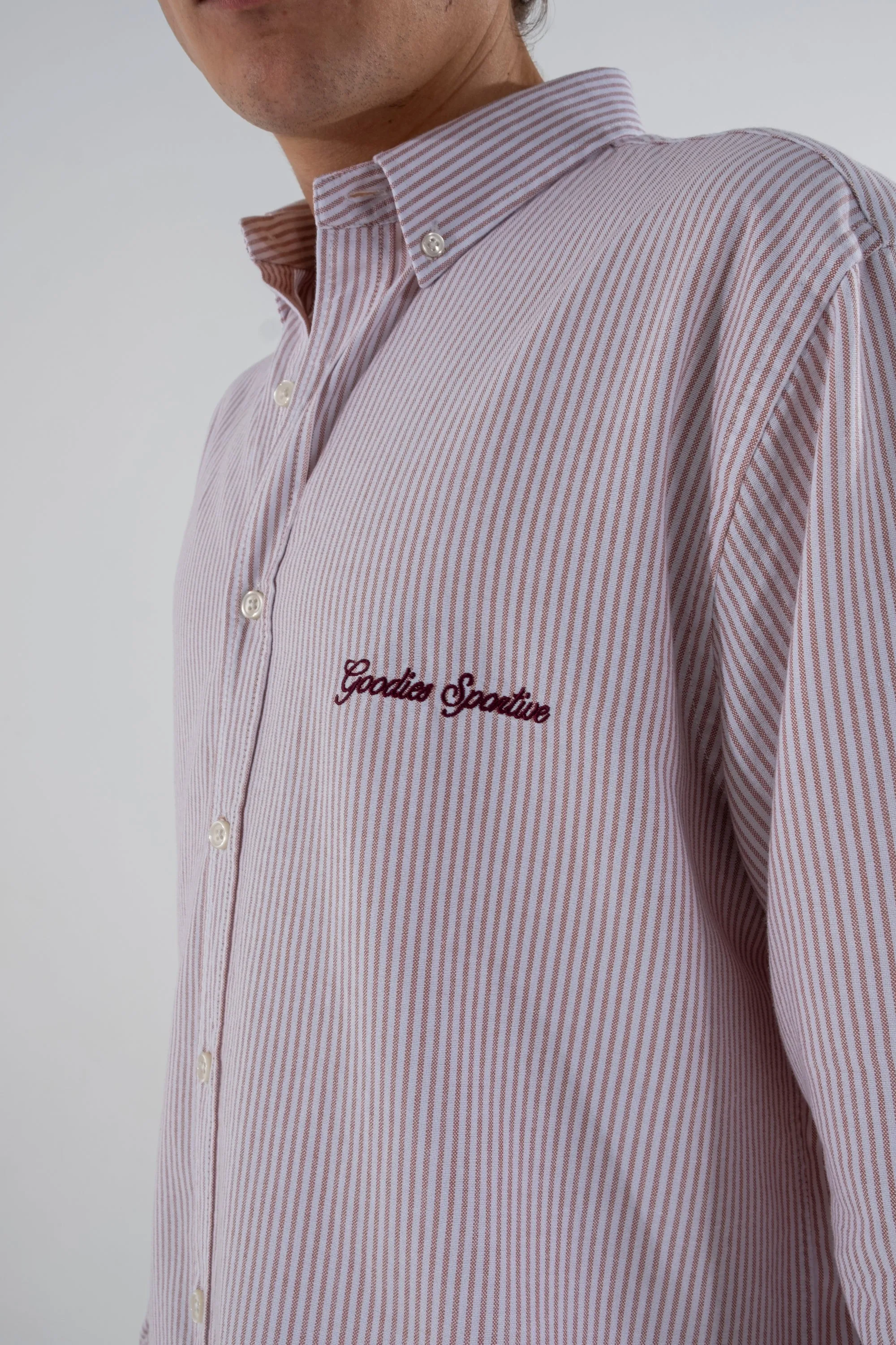 Goodies Sportive - Heritage Oxford Shirt - Burgundy/Ecru