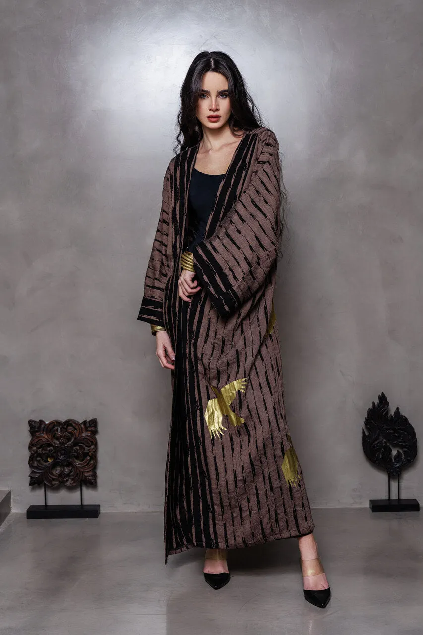 Greige Birds Kimono