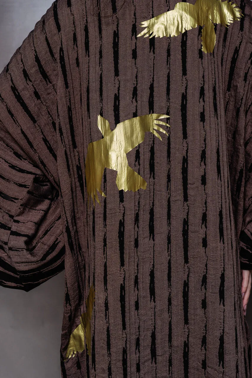 Greige Birds Kimono