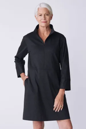 Harper Dress - Charcoal Denim Ponte