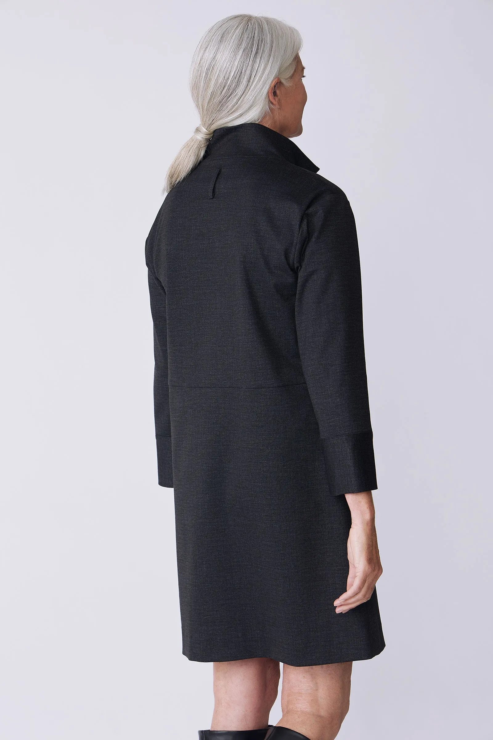 Harper Dress - Charcoal Denim Ponte