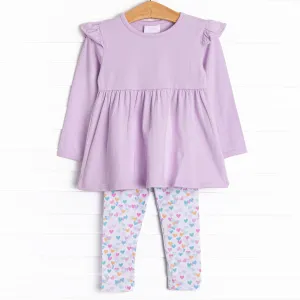Heart to Heart Legging Set, Purple