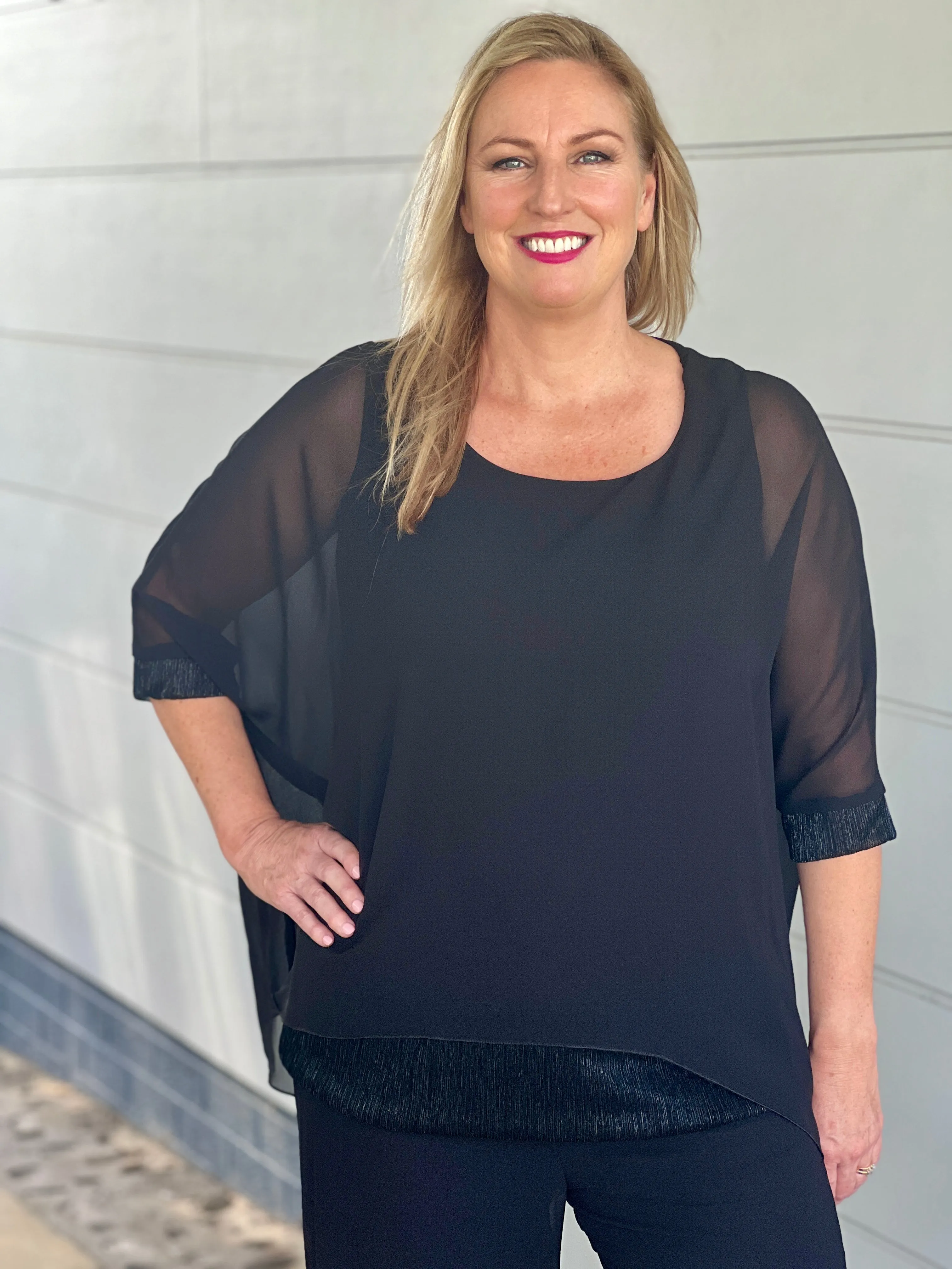 Helga Black Evening Top