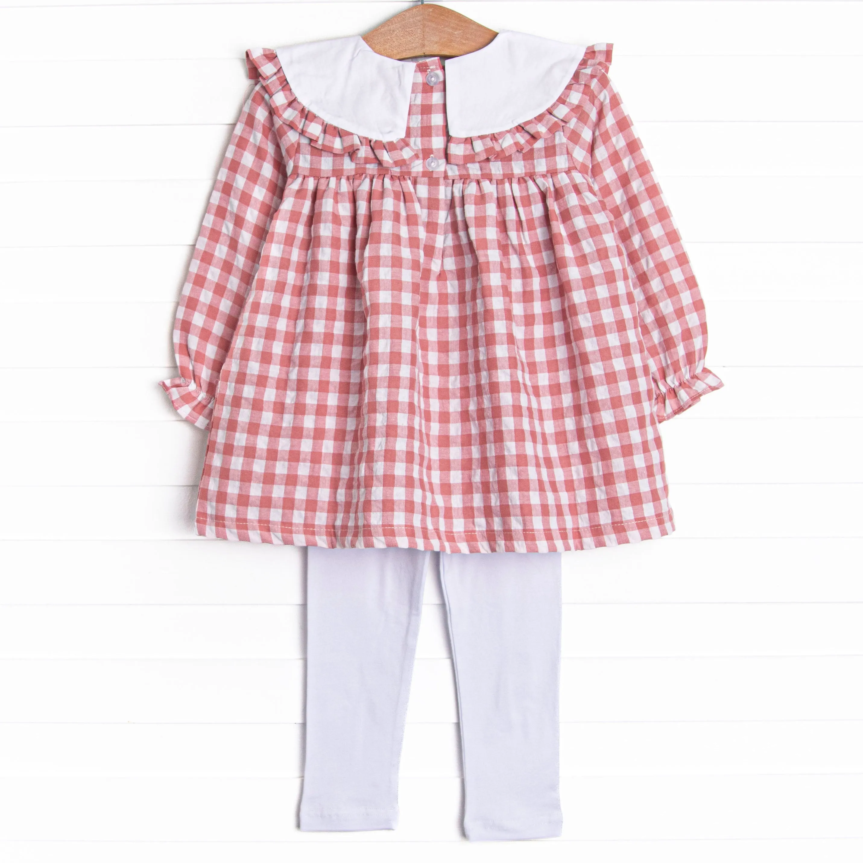 Hillside Orchard Bib Legging Set, Red Check