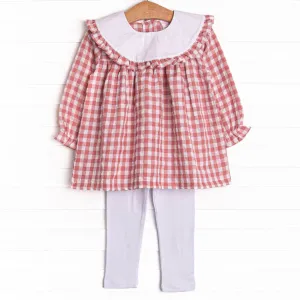 Hillside Orchard Bib Legging Set, Red Check