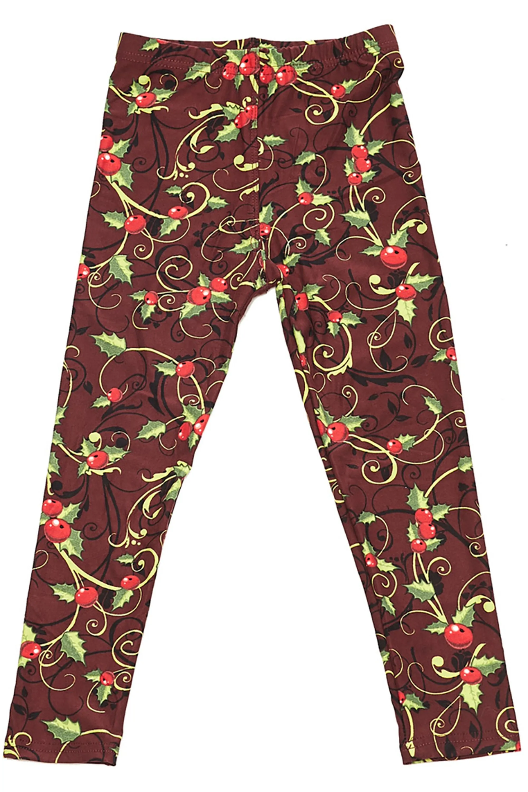 Holly Kids Christmas Leggings