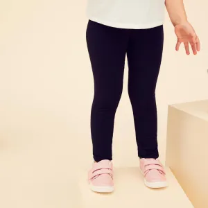 Kids' Basic Cotton Leggings - Pink with Motifs