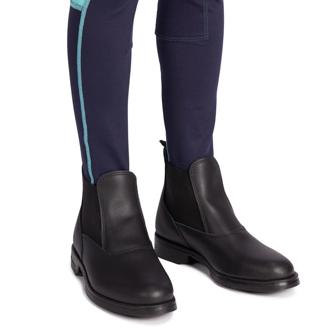 Kids' Horse Riding Light Legging 100 - Petrol Blue/Navy Blue