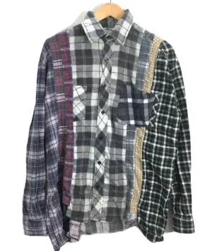 [L] Needles Rebuild 7 Cut Flannel Shirt Remake