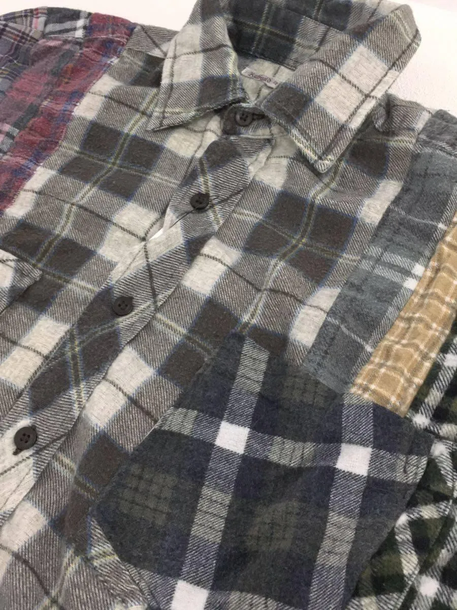[L] Needles Rebuild 7 Cut Flannel Shirt Remake