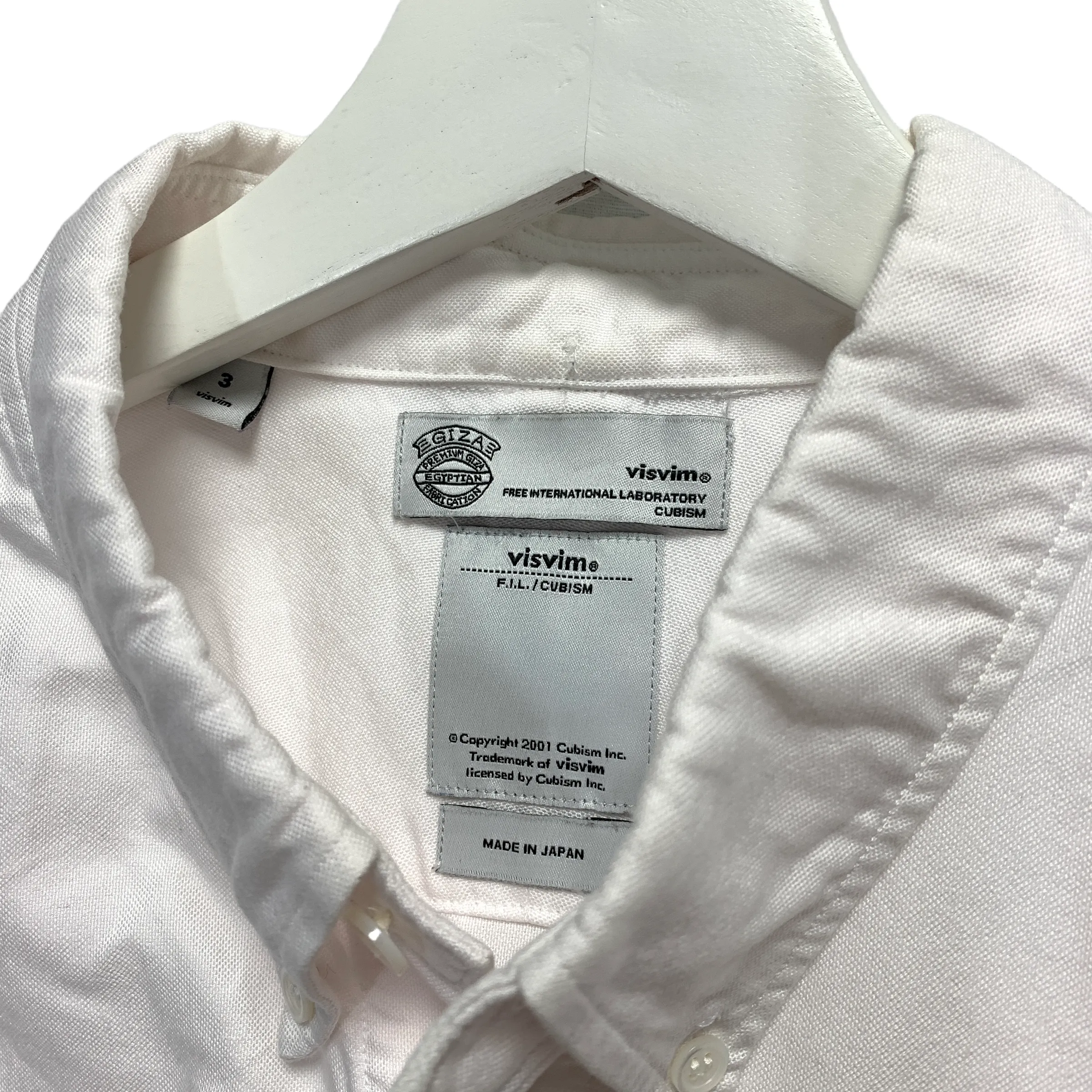 [L] Visvim Patchwork Border Panel Quilting Giza Oxford BD Shirt