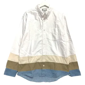 [L] Visvim Patchwork Border Panel Quilting Giza Oxford BD Shirt