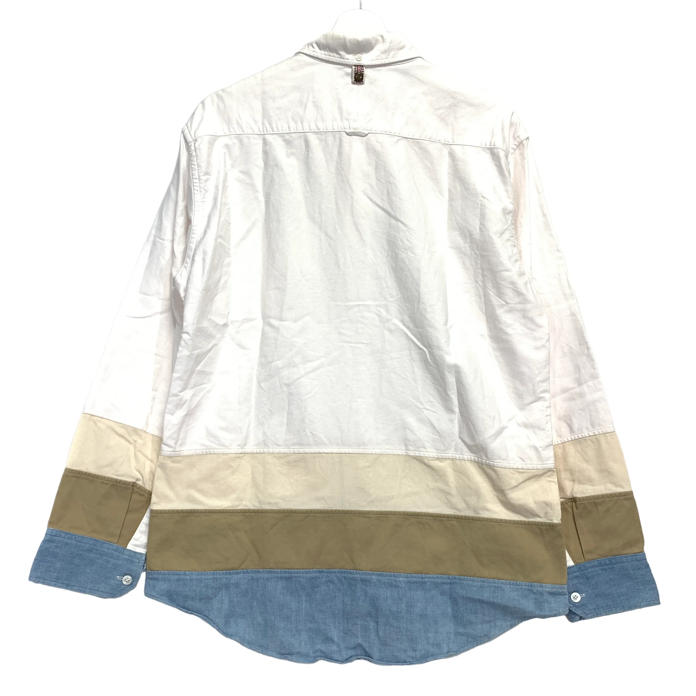 [L] Visvim Patchwork Border Panel Quilting Giza Oxford BD Shirt